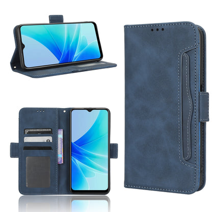 OPPO A57 5G Skin Feel PU Leather Wallet Phone Case with Card Slots, Cash Pocket, Magnetic Closure, Built-In Stand, Full Protection TPU Cover