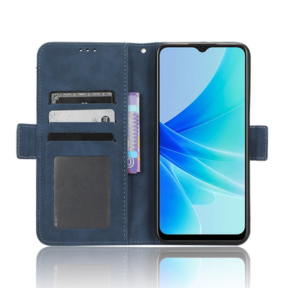 OPPO A57 5G Skin Feel PU Leather Wallet Phone Case with Card Slots, Cash Pocket, Magnetic Closure, Built-In Stand, Full Protection TPU Cover