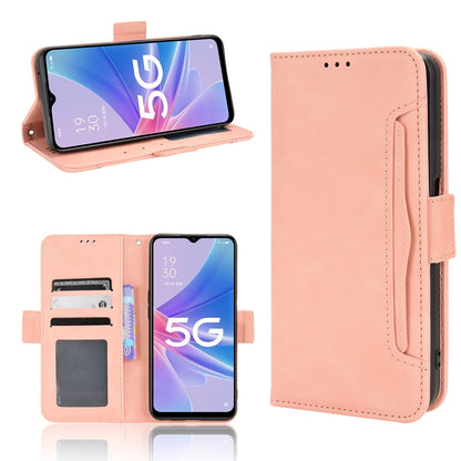 OPPO A97 5G Skin Feel PU Leather Wallet Phone Case with Card Slots, Cash Pocket, Magnetic Closure, Built-In Stand, Full Protection TPU Cover