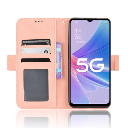OPPO A97 5G Skin Feel PU Leather Wallet Phone Case with Card Slots, Cash Pocket, Magnetic Closure, Built-In Stand, Full Protection TPU Cover