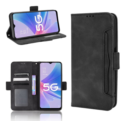 OPPO A97 5G Skin Feel PU Leather Wallet Phone Case with Card Slots, Cash Pocket, Magnetic Closure, Built-In Stand, Full Protection TPU Cover