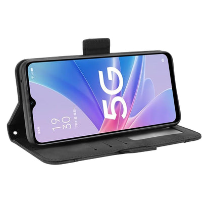 OPPO A97 5G Skin Feel PU Leather Wallet Phone Case with Card Slots, Cash Pocket, Magnetic Closure, Built-In Stand, Full Protection TPU Cover