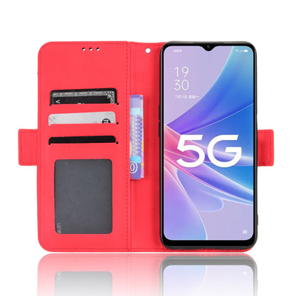 OPPO A97 5G Skin Feel PU Leather Wallet Phone Case with Card Slots, Cash Pocket, Magnetic Closure, Built-In Stand, Full Protection TPU Cover