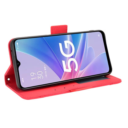 OPPO A97 5G Skin Feel PU Leather Wallet Phone Case with Card Slots, Cash Pocket, Magnetic Closure, Built-In Stand, Full Protection TPU Cover