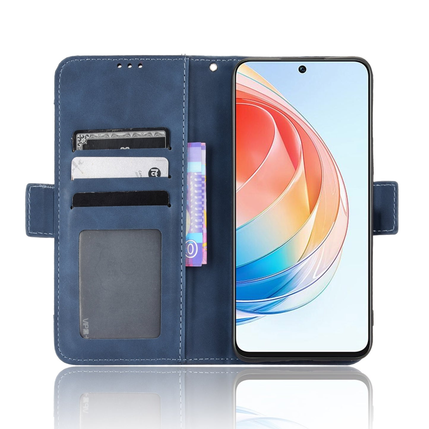 Honor X40i Skin Feel PU Leather Wallet Phone Case with Card Slots, Cash Pocket, Magnetic Closure, Built-In Stand, Full Protection TPU Cover