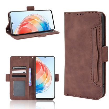 Honor X40i Skin Feel PU Leather Wallet Phone Case with Card Slots, Cash Pocket, Magnetic Closure, Built-In Stand, Full Protection TPU Cover