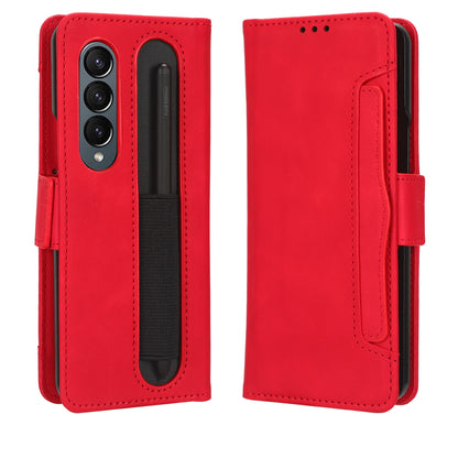 Samsung Galaxy Z Fold4 5G Skin Feel PU Leather Wallet Phone Case with Card Slots, Cash Pocket, Magnetic Closure, Built-In Stand, Full Protection TPU Cover