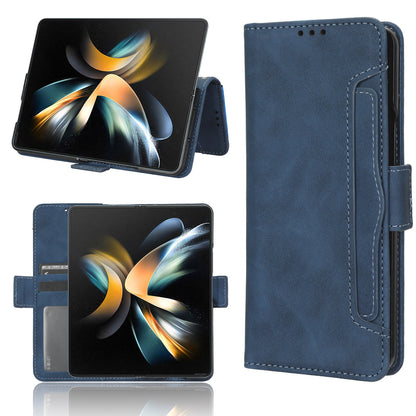 Samsung Galaxy Z Fold4 5G Skin Feel PU Leather Wallet Phone Case with Card Slots, Cash Pocket, Magnetic Closure, Built-In Stand, Full Protection TPU Cover