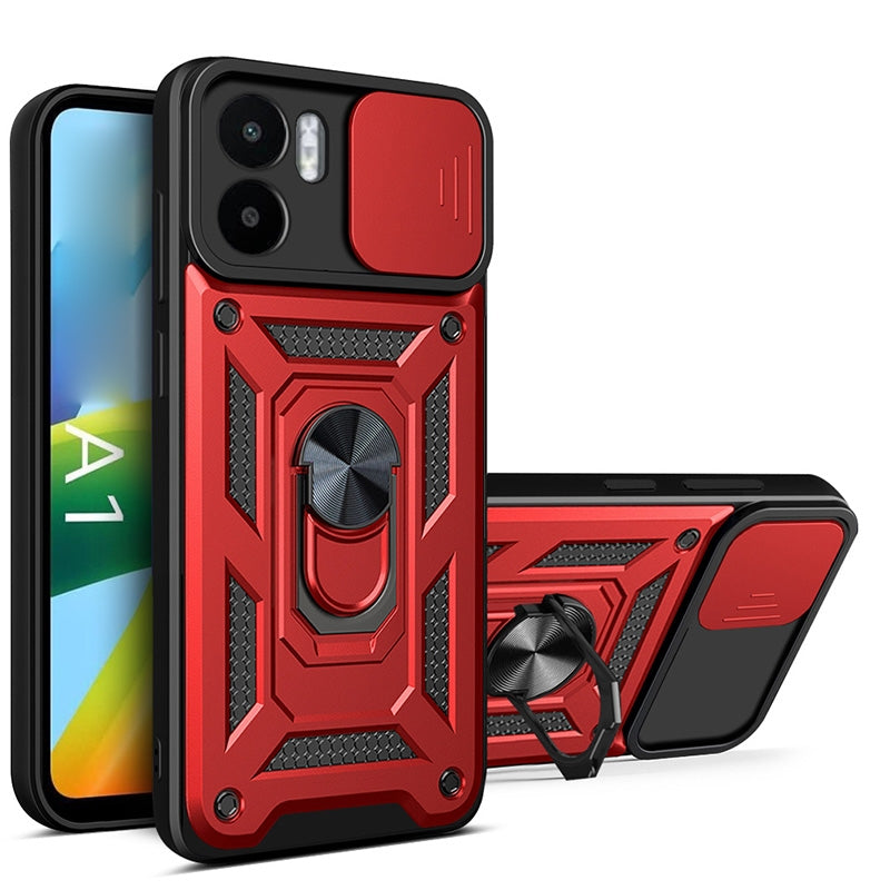 Xiaomi Redmi A1 4G Sliding Camera Cover Magnetic Ring Stand Shockproof TPU + PC Protective Phone Case