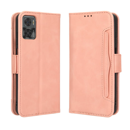 Motorola Moto E22i Skin Feel PU Leather Wallet Phone Case with Card Slots, Cash Pocket, Magnetic Closure, Built-In Stand, Full Protection TPU Cover