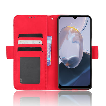 Motorola Moto E22 Skin Feel PU Leather Wallet Phone Case with Card Slots, Cash Pocket, Magnetic Closure, Built-In Stand, Full Protection TPU Cover