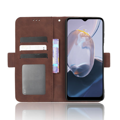 Motorola Moto E22 Skin Feel PU Leather Wallet Phone Case with Card Slots, Cash Pocket, Magnetic Closure, Built-In Stand, Full Protection TPU Cover