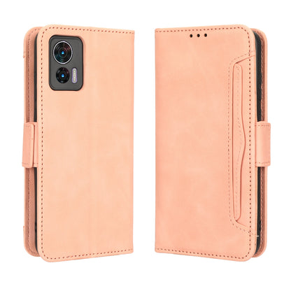 Motorola Edge 30 Lite Skin Feel PU Leather Wallet Phone Case with Card Slots, Cash Pocket, Magnetic Closure, Built-In Stand, Full Protection TPU Cover