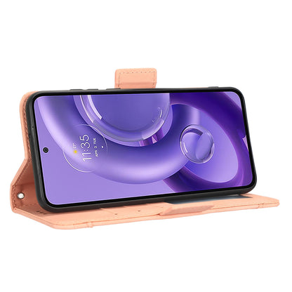 Motorola Edge 30 Neo Skin Feel PU Leather Wallet Phone Case with Card Slots, Cash Pocket, Magnetic Closure, Built-In Stand, Full Protection TPU Cover