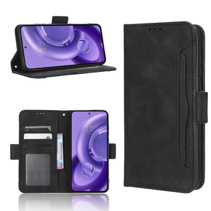 Motorola Edge 30 Neo Skin Feel PU Leather Wallet Phone Case with Card Slots, Cash Pocket, Magnetic Closure, Built-In Stand, Full Protection TPU Cover