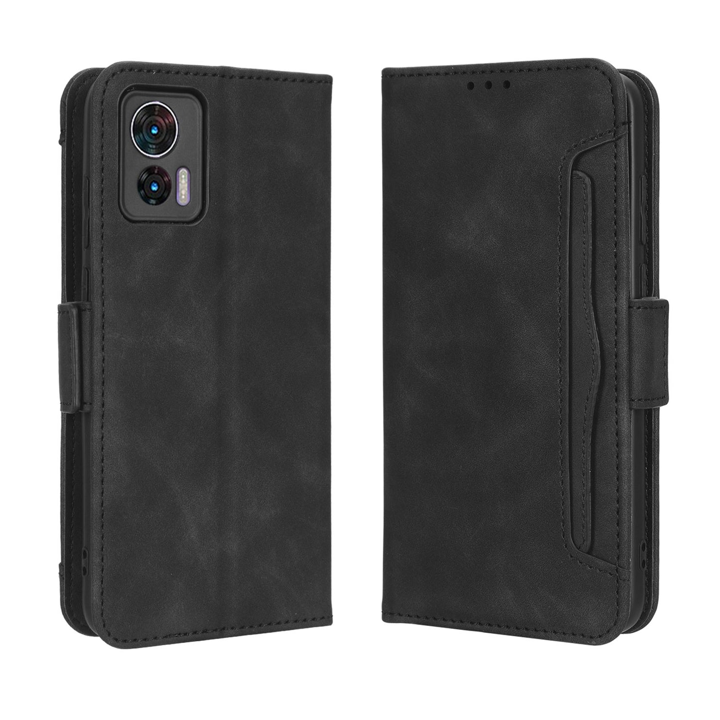 Motorola Edge 30 Neo Skin Feel PU Leather Wallet Phone Case with Card Slots, Cash Pocket, Magnetic Closure, Built-In Stand, Full Protection TPU Cover