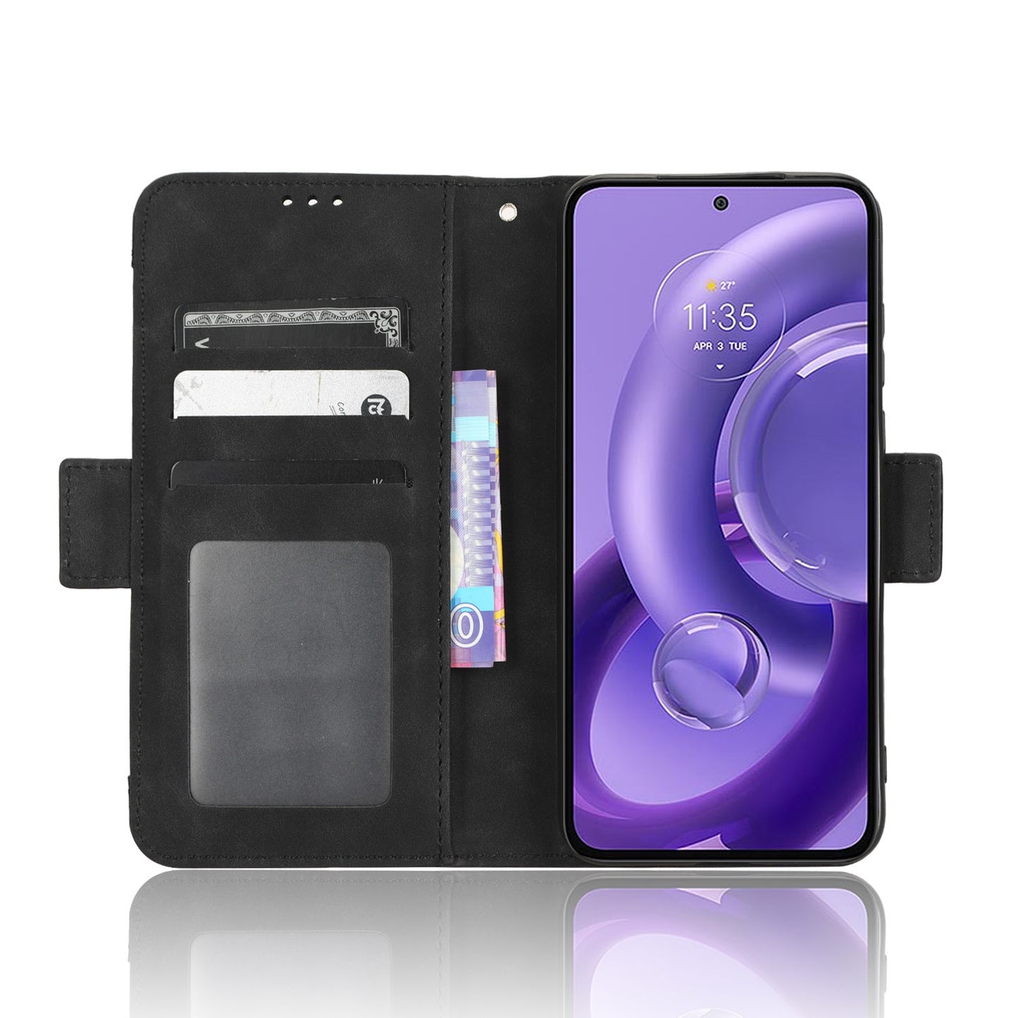 Motorola Edge 30 Neo Skin Feel PU Leather Wallet Phone Case with Card Slots, Cash Pocket, Magnetic Closure, Built-In Stand, Full Protection TPU Cover
