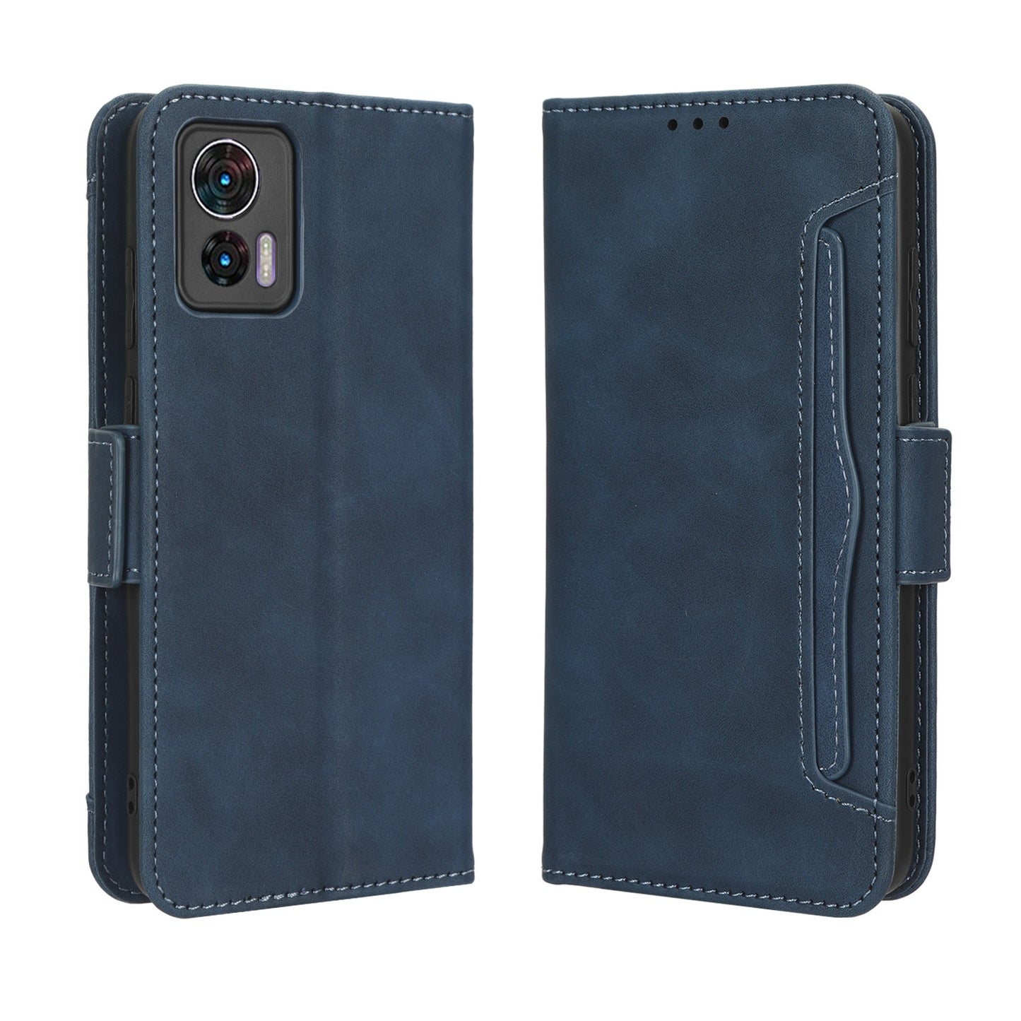 Motorola Edge 30 Neo Skin Feel PU Leather Wallet Phone Case with Card Slots, Cash Pocket, Magnetic Closure, Built-In Stand, Full Protection TPU Cover