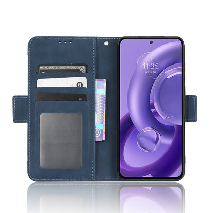 Motorola Edge 30 Neo Skin Feel PU Leather Wallet Phone Case with Card Slots, Cash Pocket, Magnetic Closure, Built-In Stand, Full Protection TPU Cover