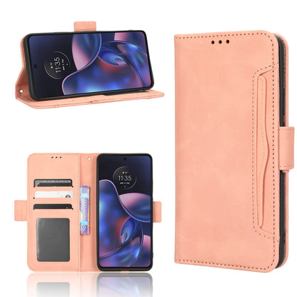 Motorola Edge 2022 Skin Feel PU Leather Wallet Phone Case with Card Slots, Cash Pocket, Magnetic Closure, Built-In Stand, Full Protection TPU Cover