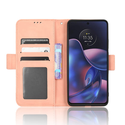 Motorola Edge 2022 Skin Feel PU Leather Wallet Phone Case with Card Slots, Cash Pocket, Magnetic Closure, Built-In Stand, Full Protection TPU Cover