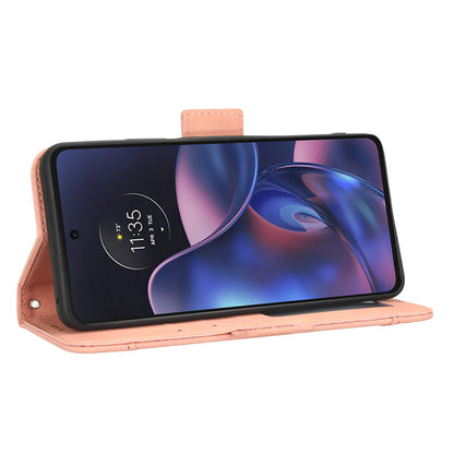 Motorola Edge 2022 Skin Feel PU Leather Wallet Phone Case with Card Slots, Cash Pocket, Magnetic Closure, Built-In Stand, Full Protection TPU Cover