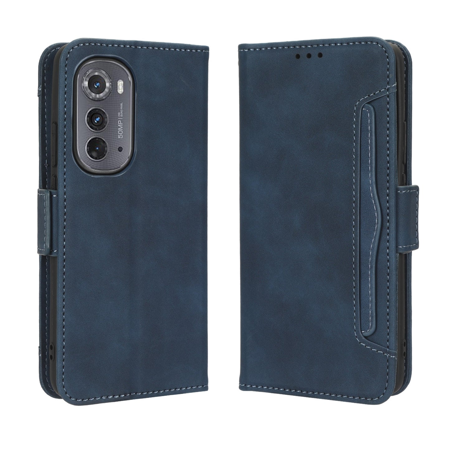 Motorola Edge 2022 Skin Feel PU Leather Wallet Phone Case with Card Slots, Cash Pocket, Magnetic Closure, Built-In Stand, Full Protection TPU Cover