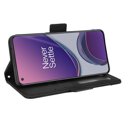 OPPO Reno7 Z Skin Feel PU Leather Wallet Phone Case with Card Slots, Cash Pocket, Magnetic Closure, Built-In Stand, Full Protection TPU Cover