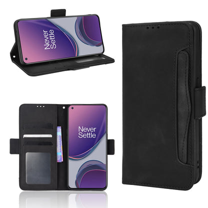 OPPO Reno8 Z Skin Feel PU Leather Wallet Phone Case with Card Slots, Cash Pocket, Magnetic Closure, Built-In Stand, Full Protection TPU Cover