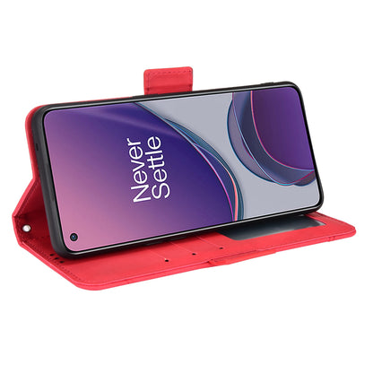 OPPO Reno7 Z Skin Feel PU Leather Wallet Phone Case with Card Slots, Cash Pocket, Magnetic Closure, Built-In Stand, Full Protection TPU Cover