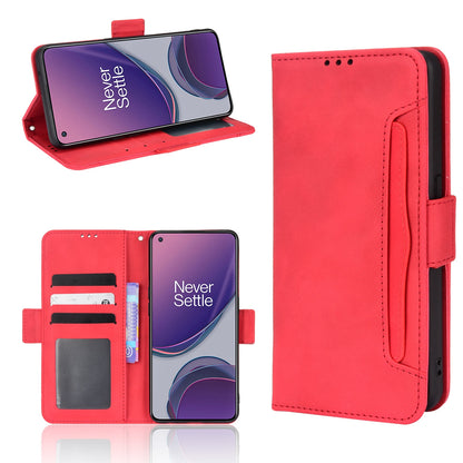 OPPO Reno8 Z Skin Feel PU Leather Wallet Phone Case with Card Slots, Cash Pocket, Magnetic Closure, Built-In Stand, Full Protection TPU Cover
