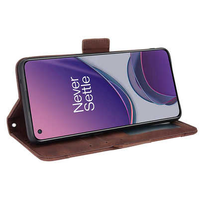 OPPO Reno7 Z Skin Feel PU Leather Wallet Phone Case with Card Slots, Cash Pocket, Magnetic Closure, Built-In Stand, Full Protection TPU Cover