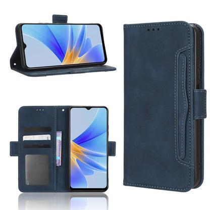 OPPO A17 Skin Feel PU Leather Wallet Phone Case with Card Slots, Cash Pocket, Magnetic Closure, Built-In Stand, Full Protection TPU Cover