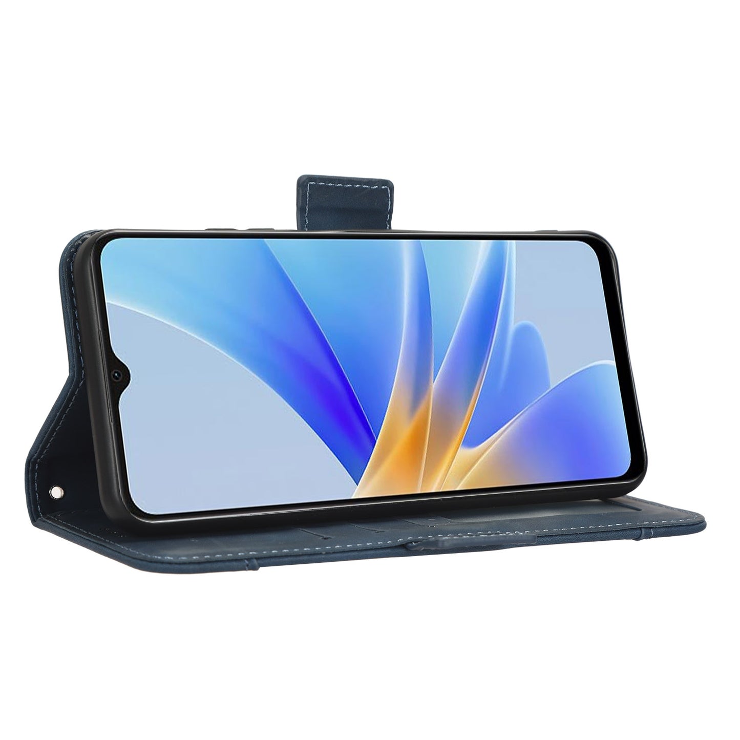 OPPO A17 Skin Feel PU Leather Wallet Phone Case with Card Slots, Cash Pocket, Magnetic Closure, Built-In Stand, Full Protection TPU Cover