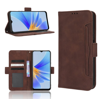 OPPO A17 Skin Feel PU Leather Wallet Phone Case with Card Slots, Cash Pocket, Magnetic Closure, Built-In Stand, Full Protection TPU Cover