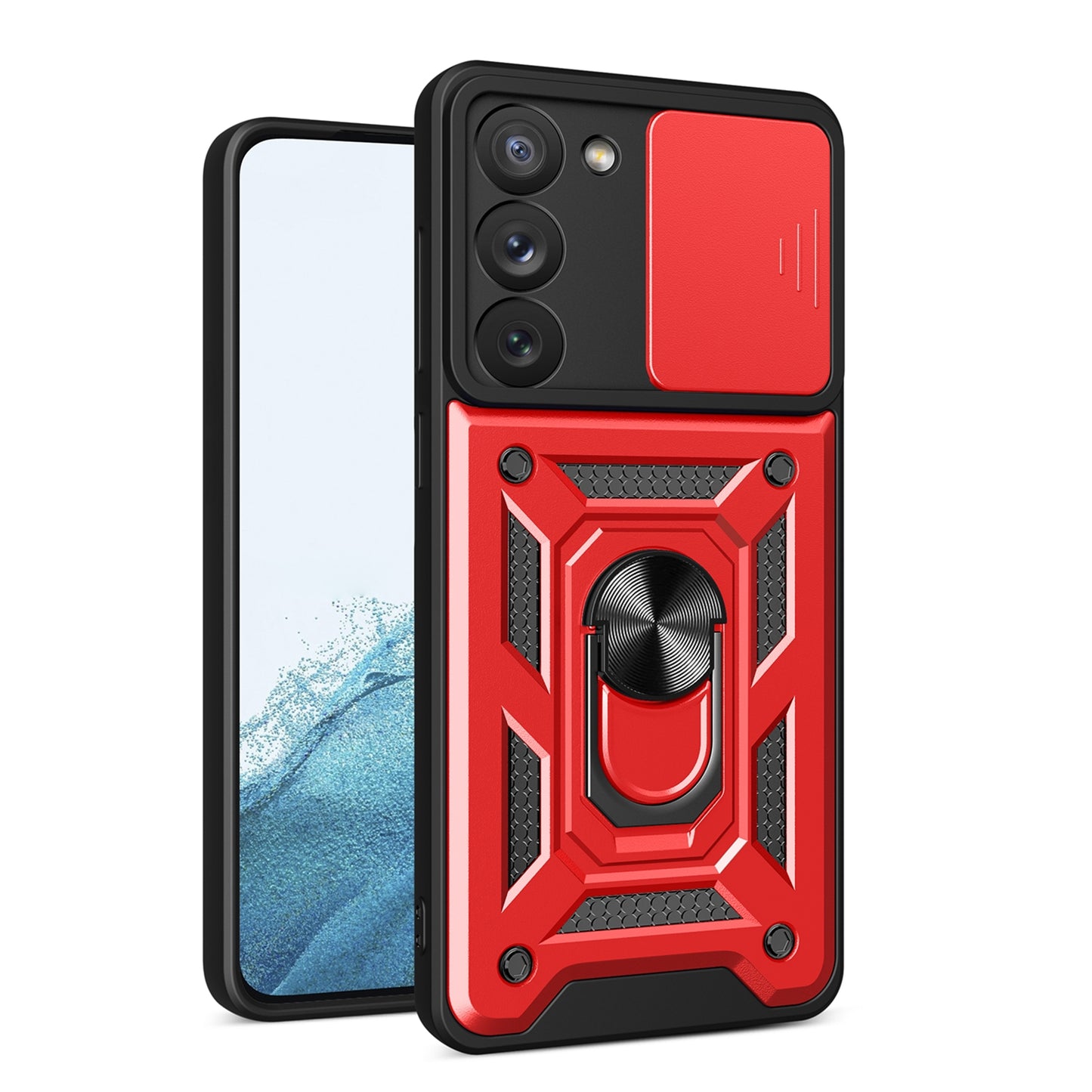 Samsung Galaxy S23 5G Sliding Camera Cover Magnetic Ring Stand Shockproof TPU + PC Protective Phone Case