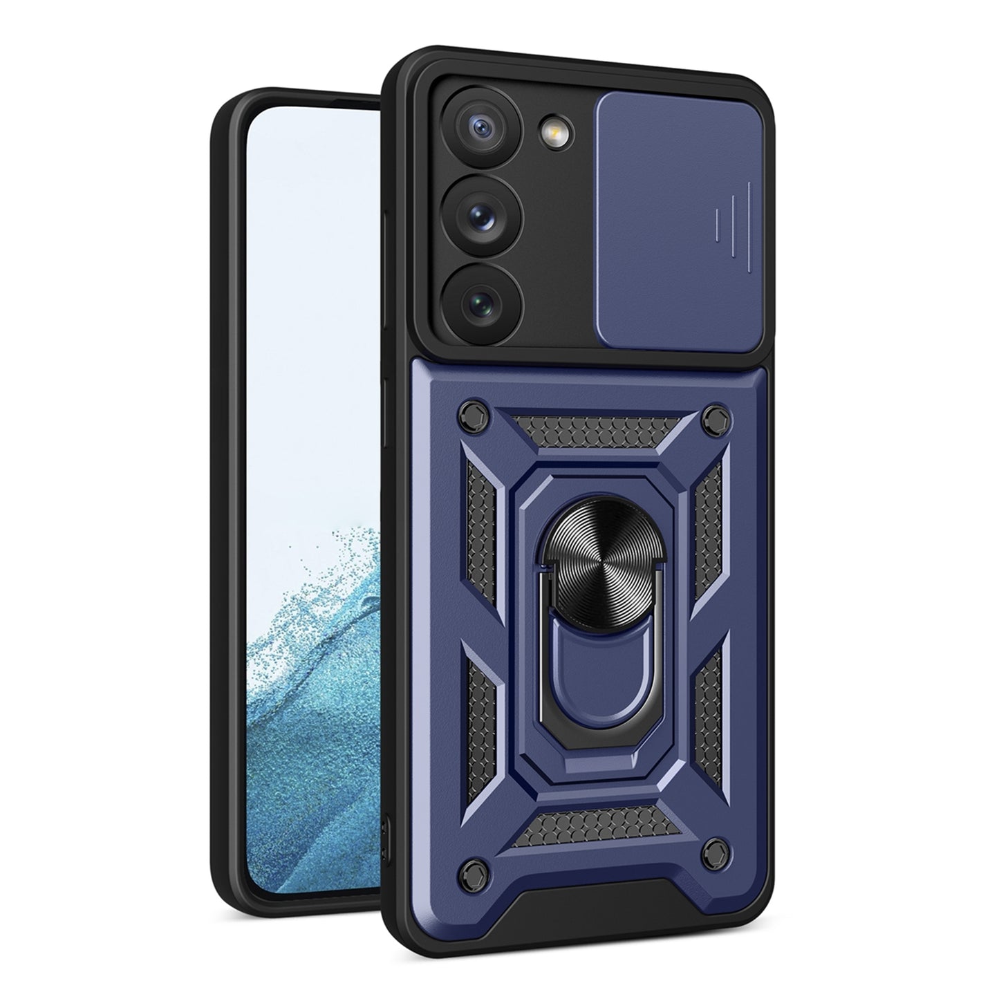 Samsung Galaxy S23 5G Sliding Camera Cover Magnetic Ring Stand Shockproof TPU + PC Protective Phone Case