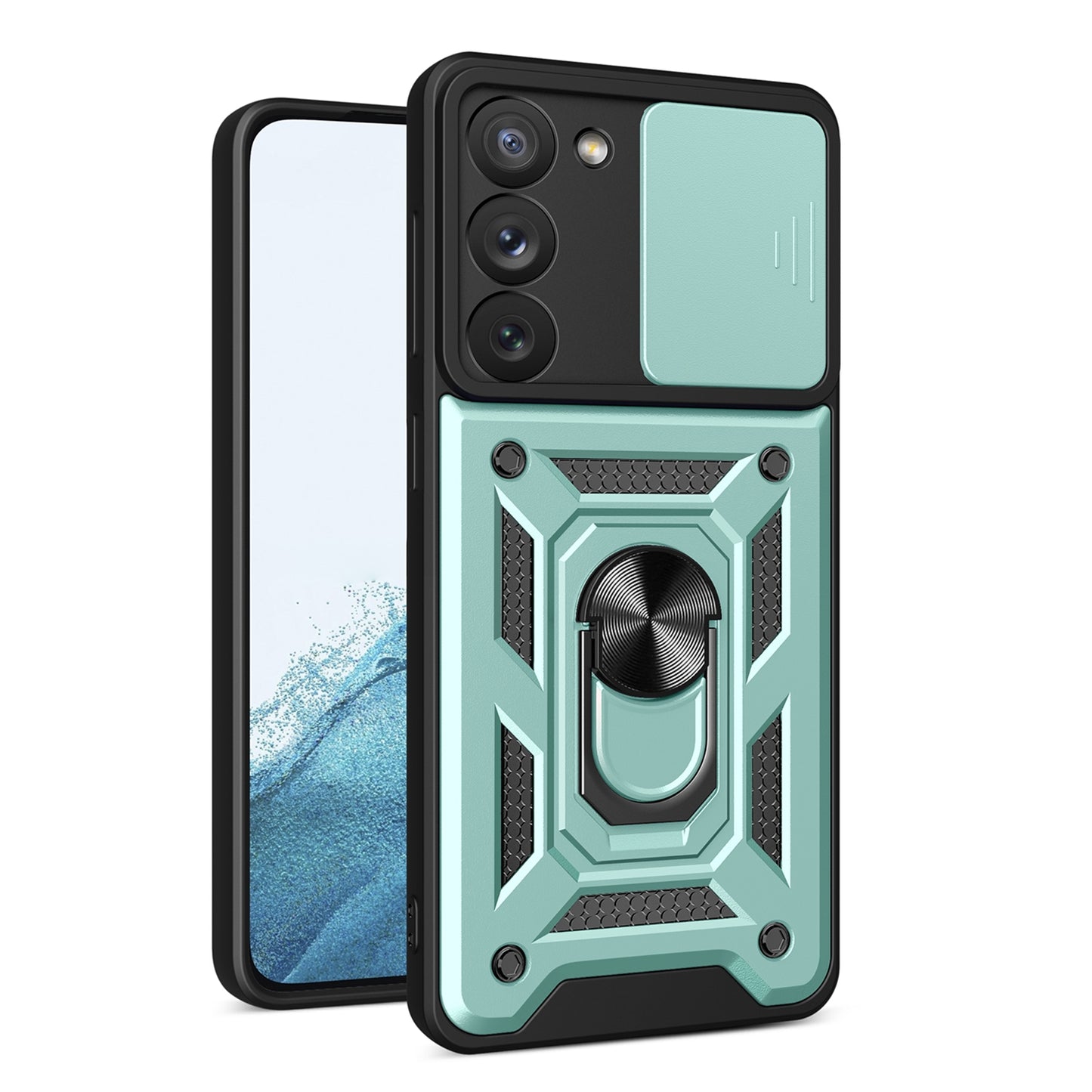 Samsung Galaxy S23 5G Sliding Camera Cover Magnetic Ring Stand Shockproof TPU + PC Protective Phone Case