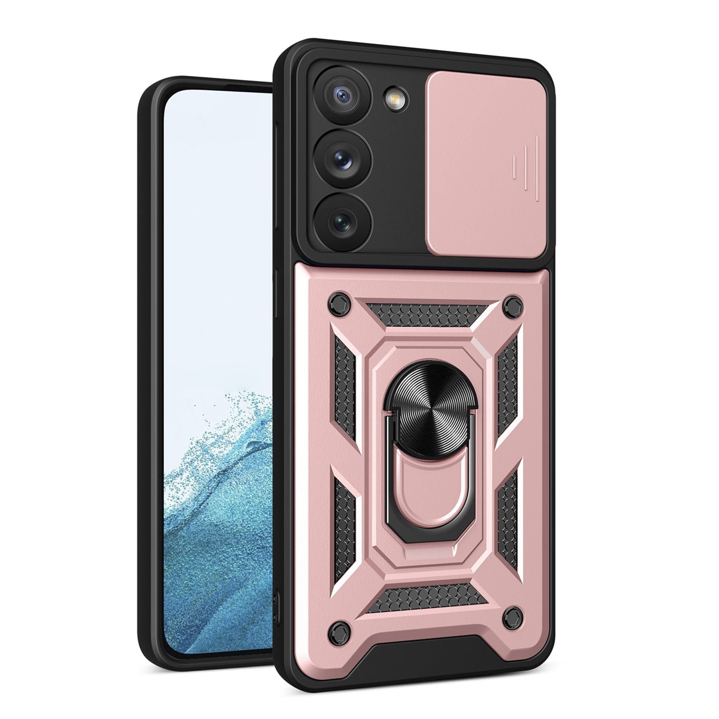 Samsung Galaxy S23 5G Sliding Camera Cover Magnetic Ring Stand Shockproof TPU + PC Protective Phone Case
