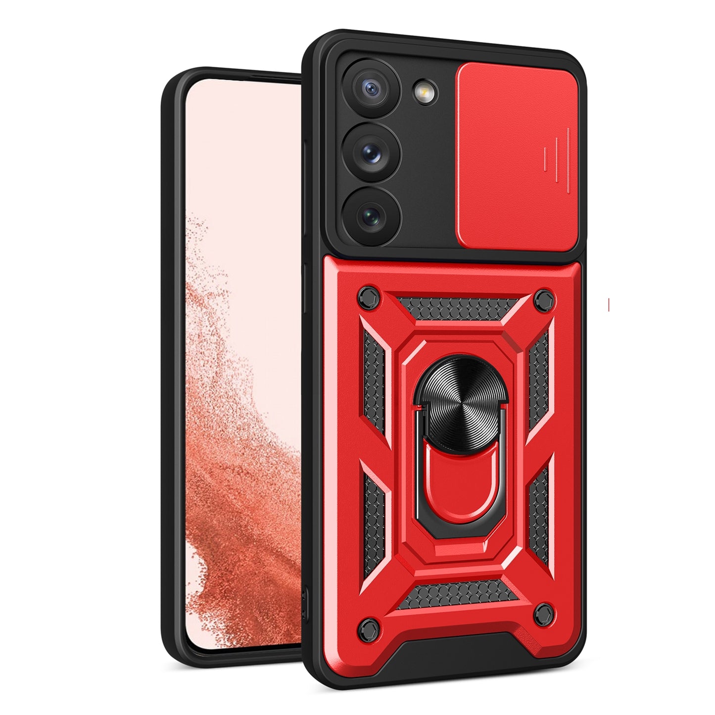 Samsung Galaxy S23+ 5G Sliding Camera Cover Magnetic Ring Stand Shockproof TPU + PC Protective Phone Case