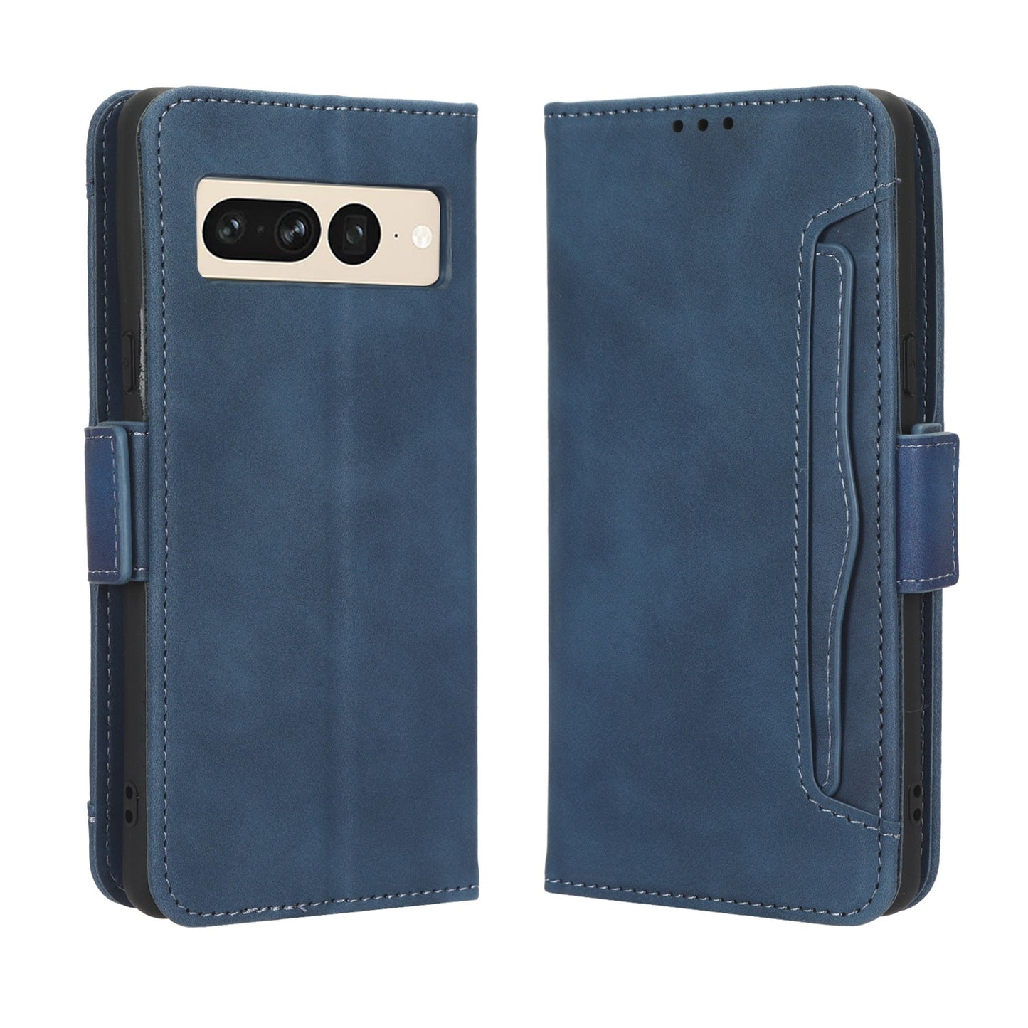 Google Pixel 7 Pro 5G Skin Feel PU Leather Wallet Phone Case with Card Slots, Cash Pocket, Magnetic Closure, Built-In Stand, Full Protection TPU Cover