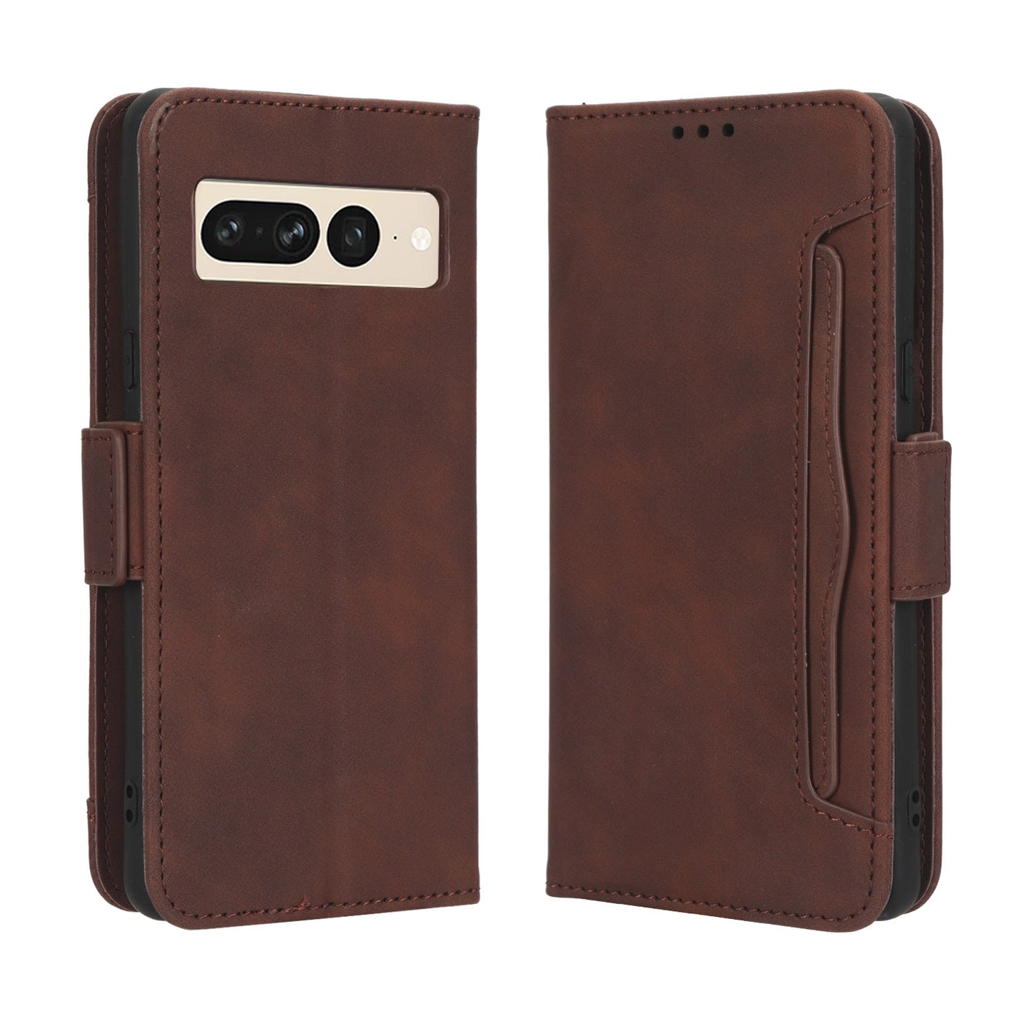 Google Pixel 7 Pro 5G Skin Feel PU Leather Wallet Phone Case with Card Slots, Cash Pocket, Magnetic Closure, Built-In Stand, Full Protection TPU Cover