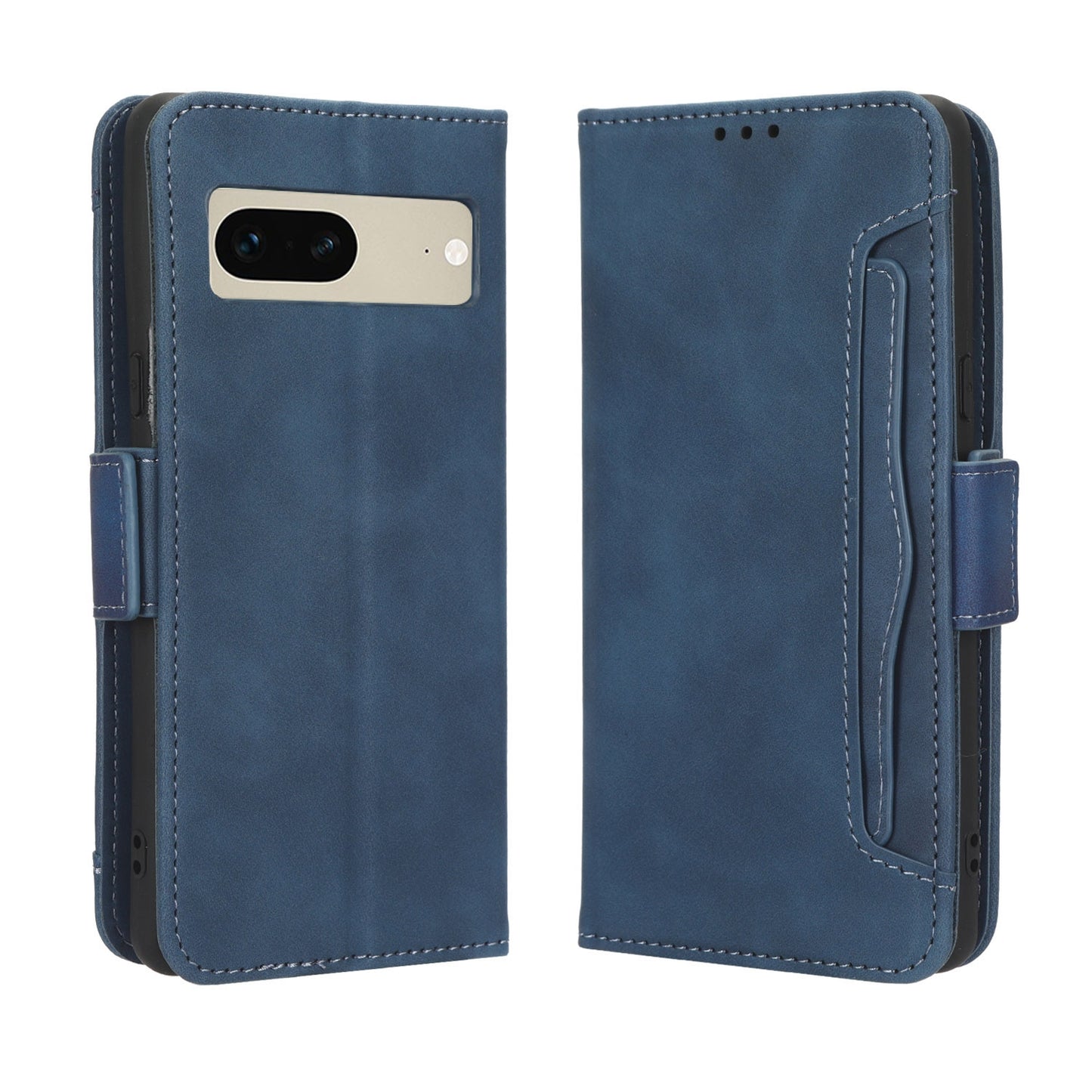 Google Pixel 7 5G Skin Feel PU Leather Wallet Phone Case with Card Slots, Cash Pocket, Magnetic Closure, Built-In Stand, Full Protection TPU Cover
