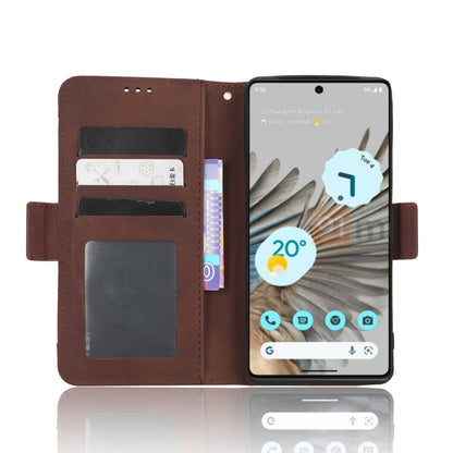 Google Pixel 7 5G Skin Feel PU Leather Wallet Phone Case with Card Slots, Cash Pocket, Magnetic Closure, Built-In Stand, Full Protection TPU Cover