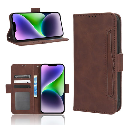 Apple iPhone 14 Plus Skin Feel PU Leather Wallet Phone Case with Card Slots, Cash Pocket, Magnetic Closure, Built-In Stand, Full Protection TPU Cover