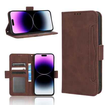 Apple iPhone 14 Pro Skin Feel PU Leather Wallet Phone Case with Card Slots, Cash Pocket, Magnetic Closure, Built-In Stand, Full Protection TPU Cover