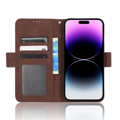 Apple iPhone 14 Pro Skin Feel PU Leather Wallet Phone Case with Card Slots, Cash Pocket, Magnetic Closure, Built-In Stand, Full Protection TPU Cover