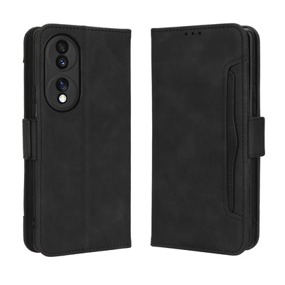 Honor 70 5G Skin Feel PU Leather Wallet Phone Case with Card Slots, Cash Pocket, Magnetic Closure, Built-In Stand, Full Protection TPU Cover