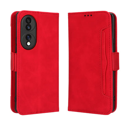 Honor 70 5G Skin Feel PU Leather Wallet Phone Case with Card Slots, Cash Pocket, Magnetic Closure, Built-In Stand, Full Protection TPU Cover