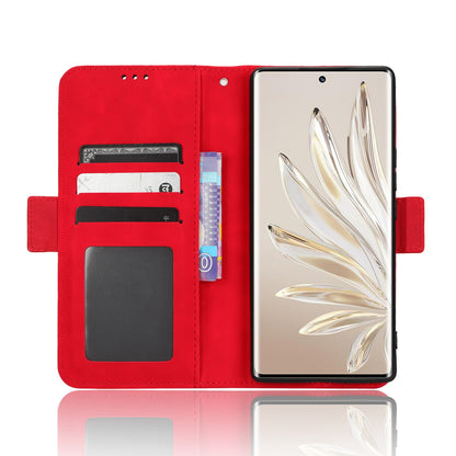 Honor 70 5G Skin Feel PU Leather Wallet Phone Case with Card Slots, Cash Pocket, Magnetic Closure, Built-In Stand, Full Protection TPU Cover